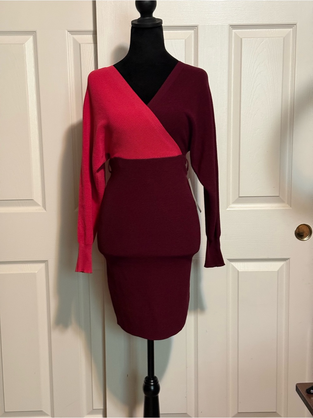BNWT BCBG Ribbed Knit Dress in Deep Berry